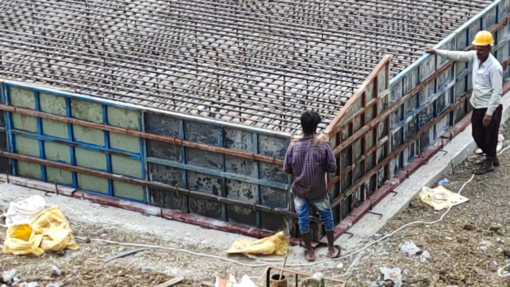 raft slab formwork in construction image view